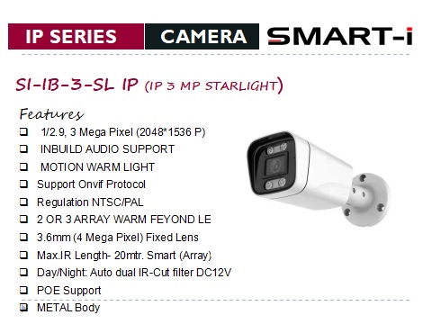 SI-IB-3-SL IP (IP 3 MP STARLIGHT)